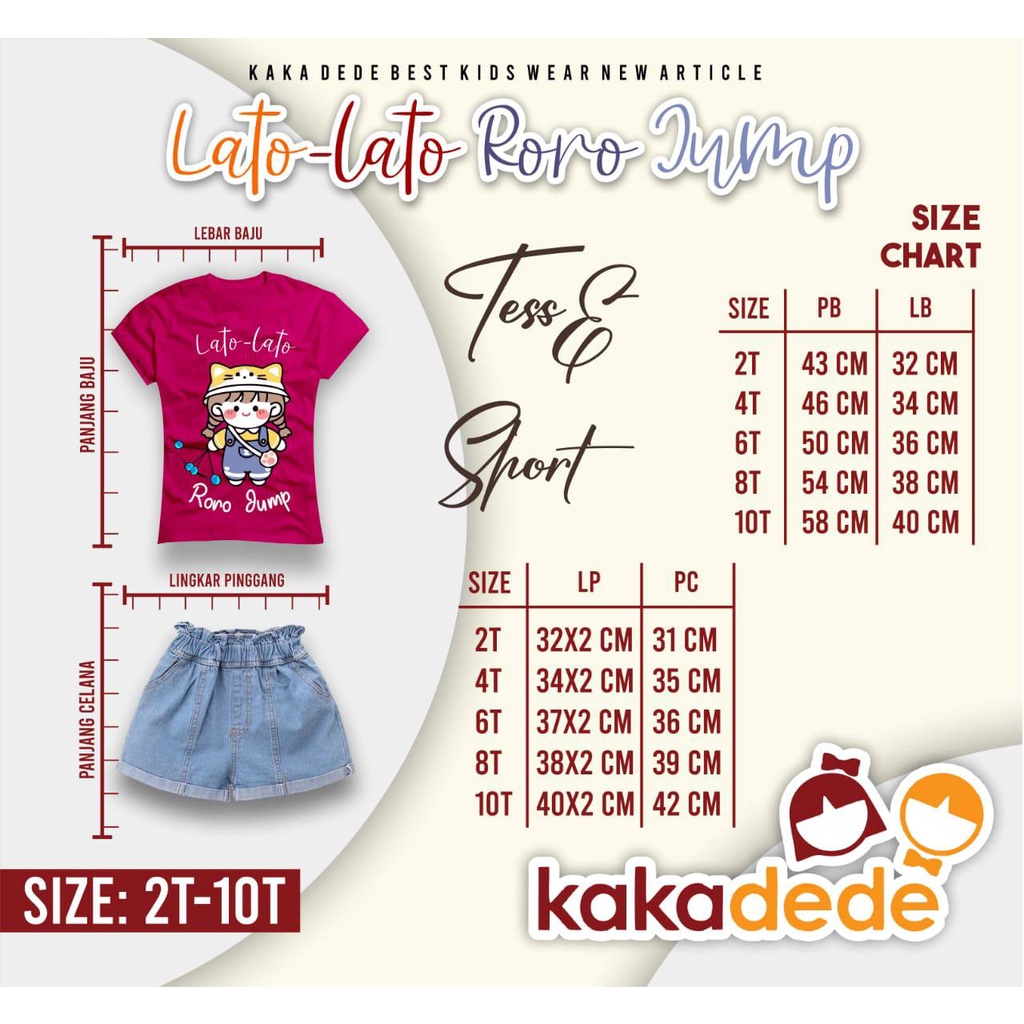 Setelan daily anak cewek Lato Lato roro jump by kakadede