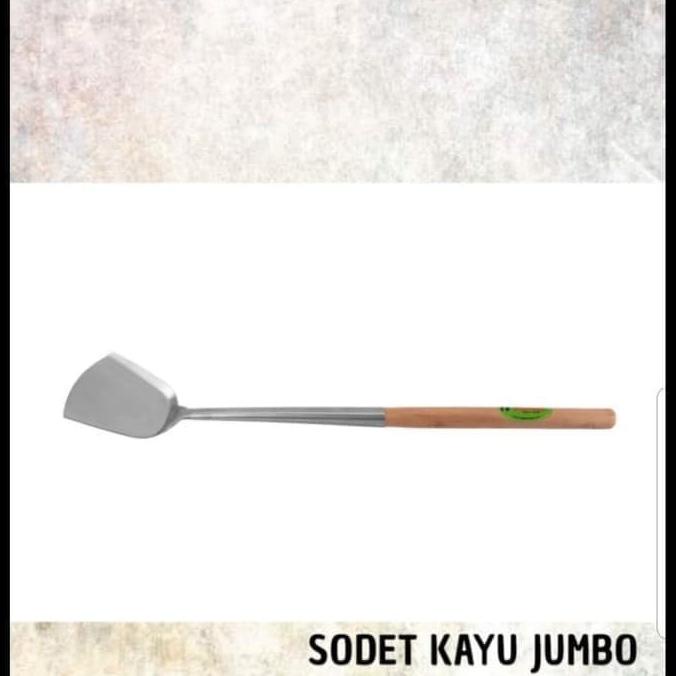 ] Sodet Stainless / Spatula Besar Gagang Kayu Jumbo 65 cm