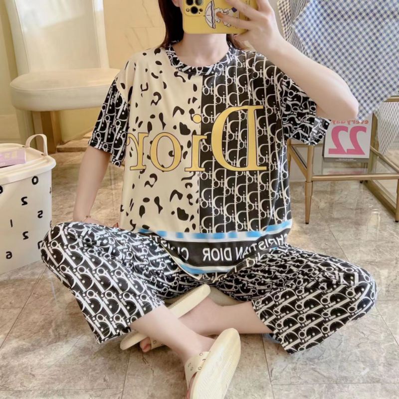 RULIF SET PIYAMA LENGAN PENDEK / SET BAJU TIDUR OVERSIZE / BAJU TIDUR CP WANITA / PIYAMA OVERSIZE IMPORT