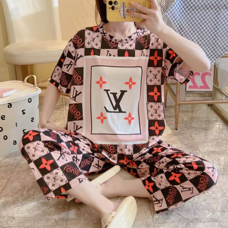 RULIF SET PIYAMA LENGAN PENDEK / SET BAJU TIDUR OVERSIZE / BAJU TIDUR CP WANITA / PIYAMA OVERSIZE IMPORT