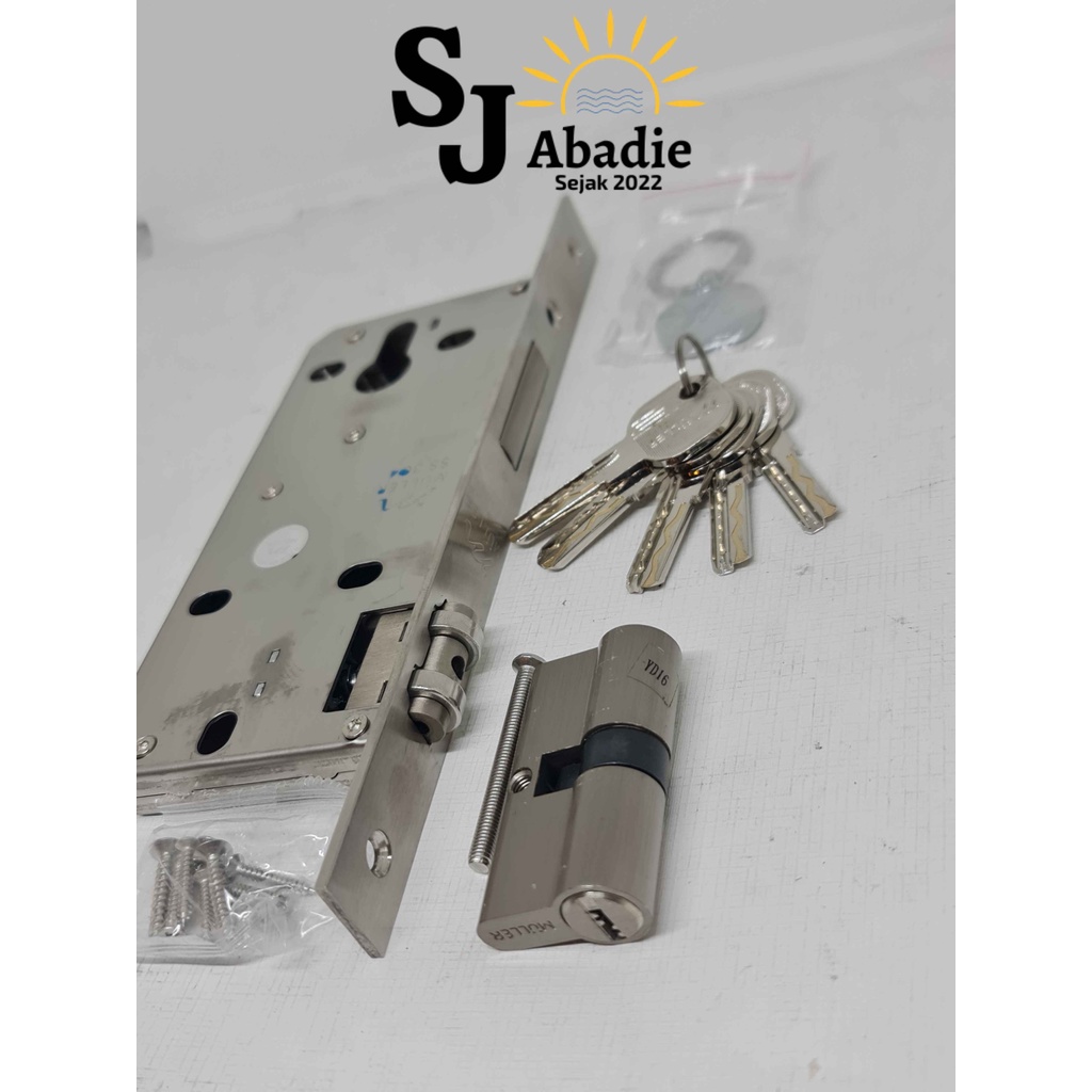 (1 PCS) Body Kunci Pintu Pelor MULLER 9018 Stainless Steel Door Body Lock Handle Pull Handle Kukutarung | SJ ABADIE |