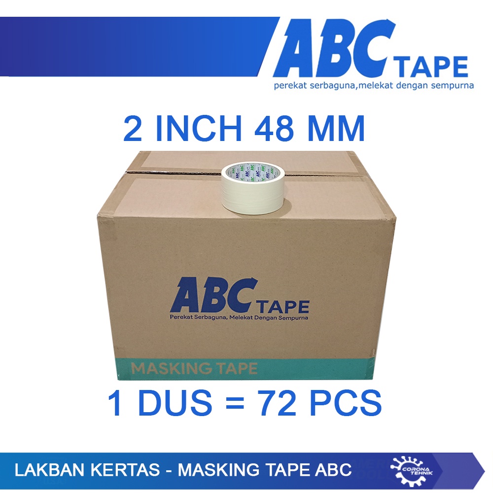 (48 mm) Panjang 15 Meter 1 Dus - Lakban Kertas Masking Tape ABC 2 Inch