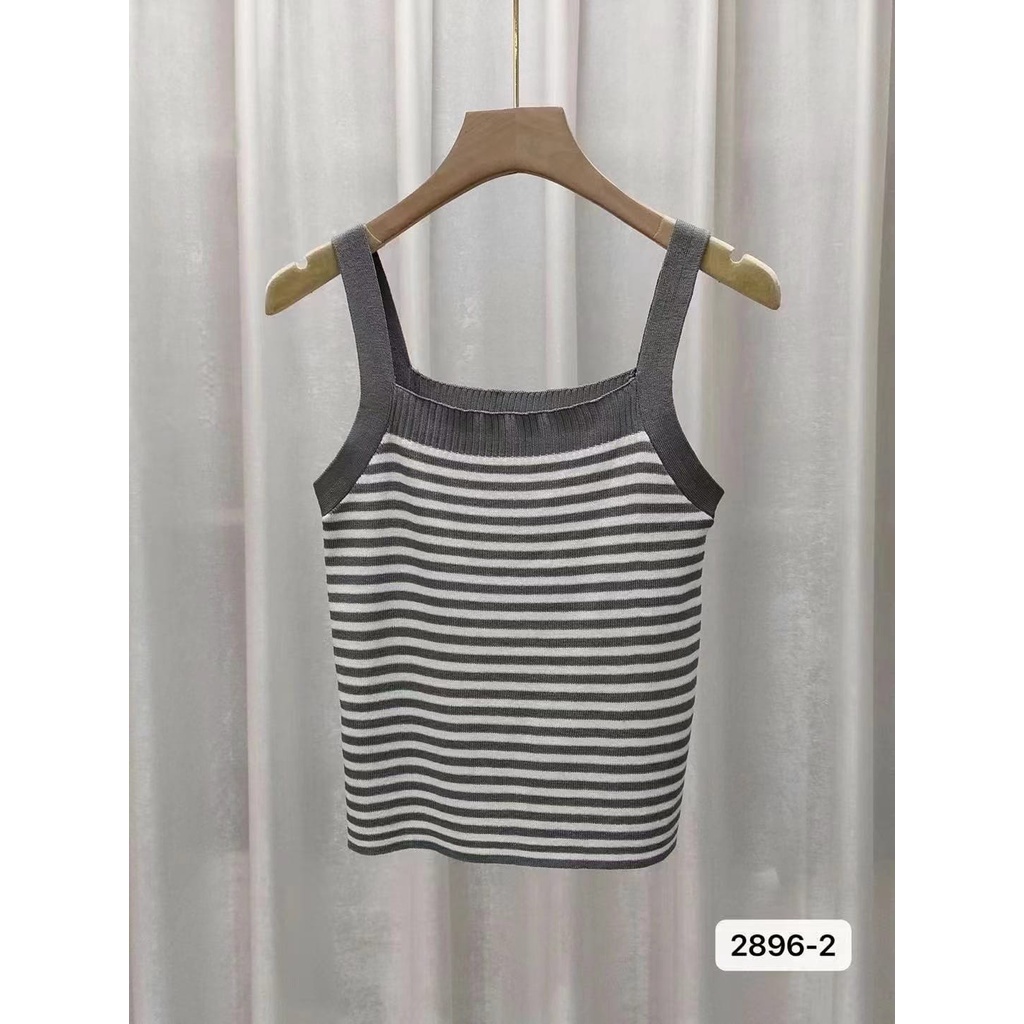 Baby Stripe Knitted TankTop - Atasan Wanita Import TM (2896-2)