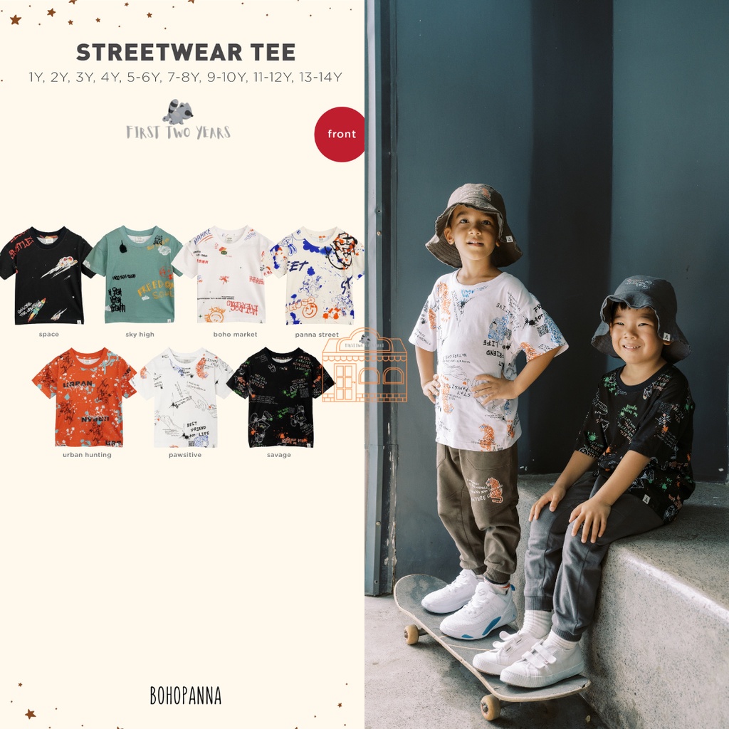 Bohopanna - Streetwear Tee / Kaos Tee Anak Unisex (1 - 14 Tahun) Part 2