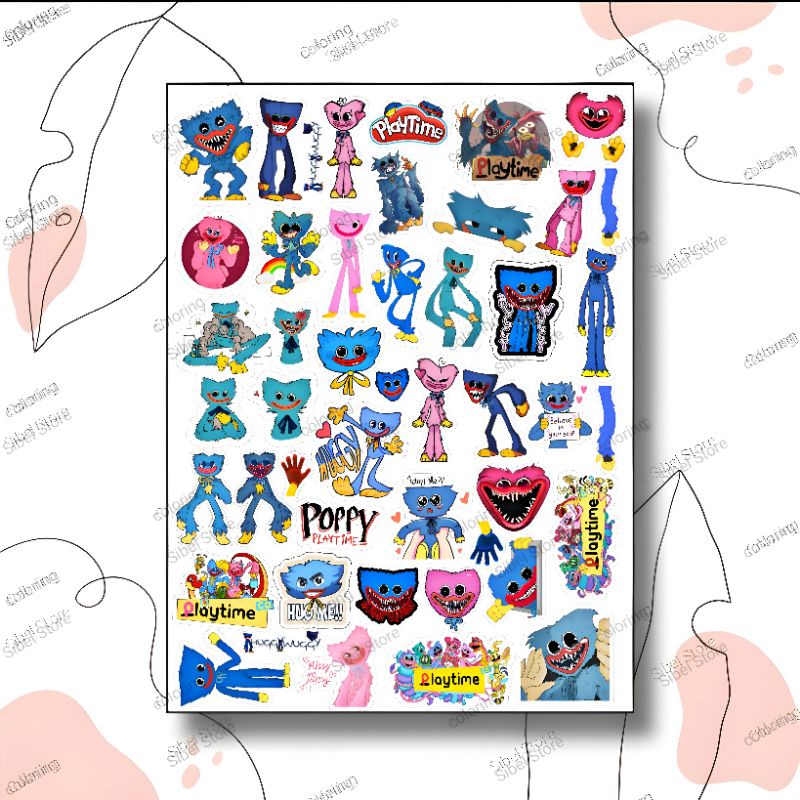 

Sticker Tumbler, Laptop, Case HP, Notebook Unik & Lucu Huggy Wuggy