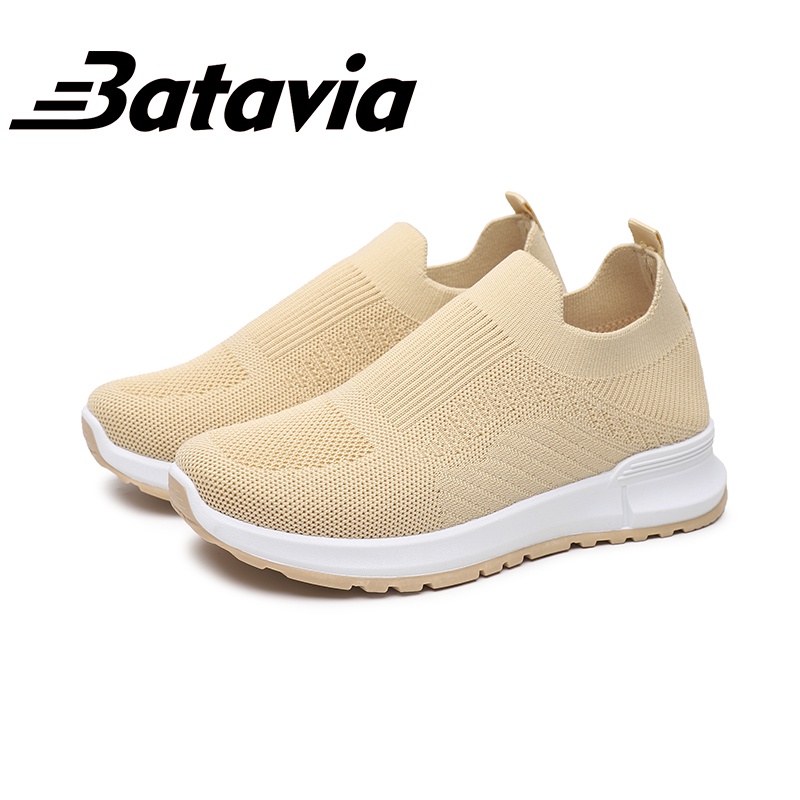 Sepatu Wanita Murah Sepatu Olahraga Flyknit Bernapas Sol Lembut Elastis Sepatu Sepatu Kerja Sepatu Fashion 718B