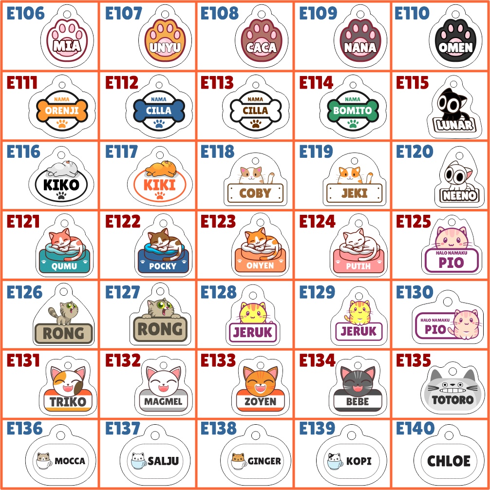 KALUNG KUCING NAMA CUSTOM Liontin Lucu Lonceng Murah Aksesoris Akrilik Ukuran Kitten Adult Aesthetic