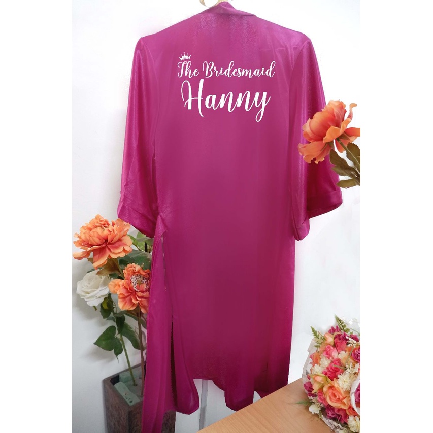 Jasa Print Sablon Nama Kimono Bridesmaid Wedding