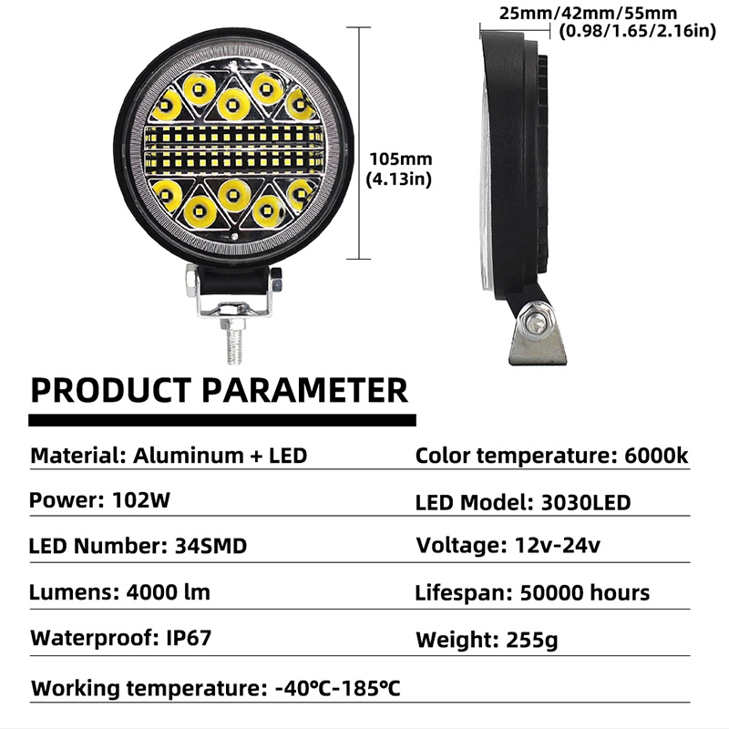 102W Mobil LED Bar Lampu Kerja 12V 24V Led Super Terang Lampu Kerja untuk Truk Jeep Suv atv Traktor Perahu Motor