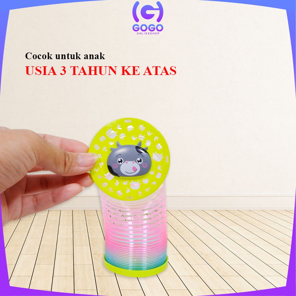 GOGO-M309 Mainan Slinky Rainbow Per Magic Spring Yoyo Cincin Ada Lampu / Maenan Per Pegas Pelangi Stress Toys