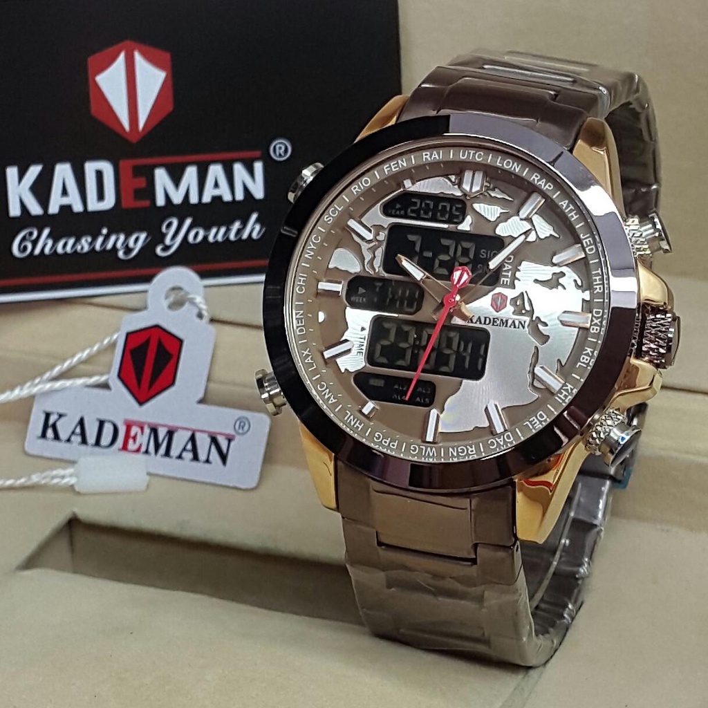Jam Tangan Kademan Rantai K9135G Dualtime