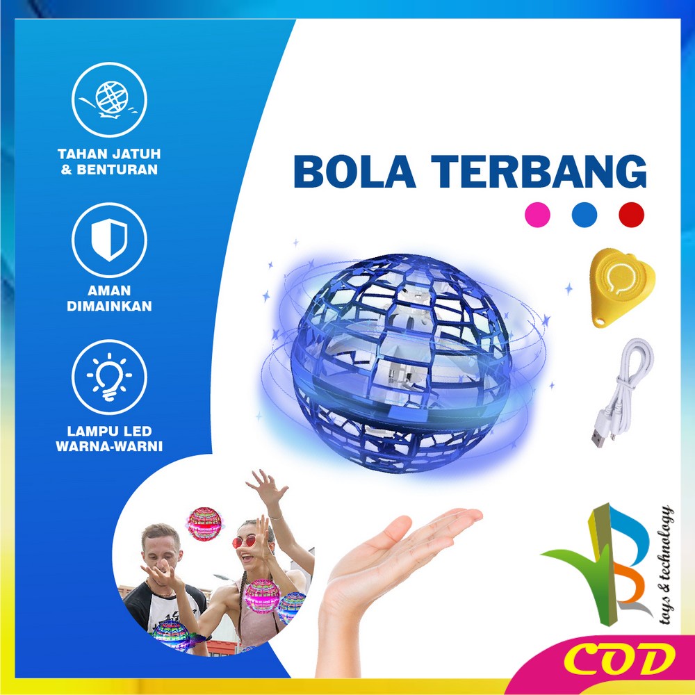 RB-M312 Mainan Flying Spinner Bola Terbang LED Berputar Mini UFO Remote Control / Maenan Anak Bola Terbang Ajaib Magic Ball Drone Edukasi Sensor Tangan