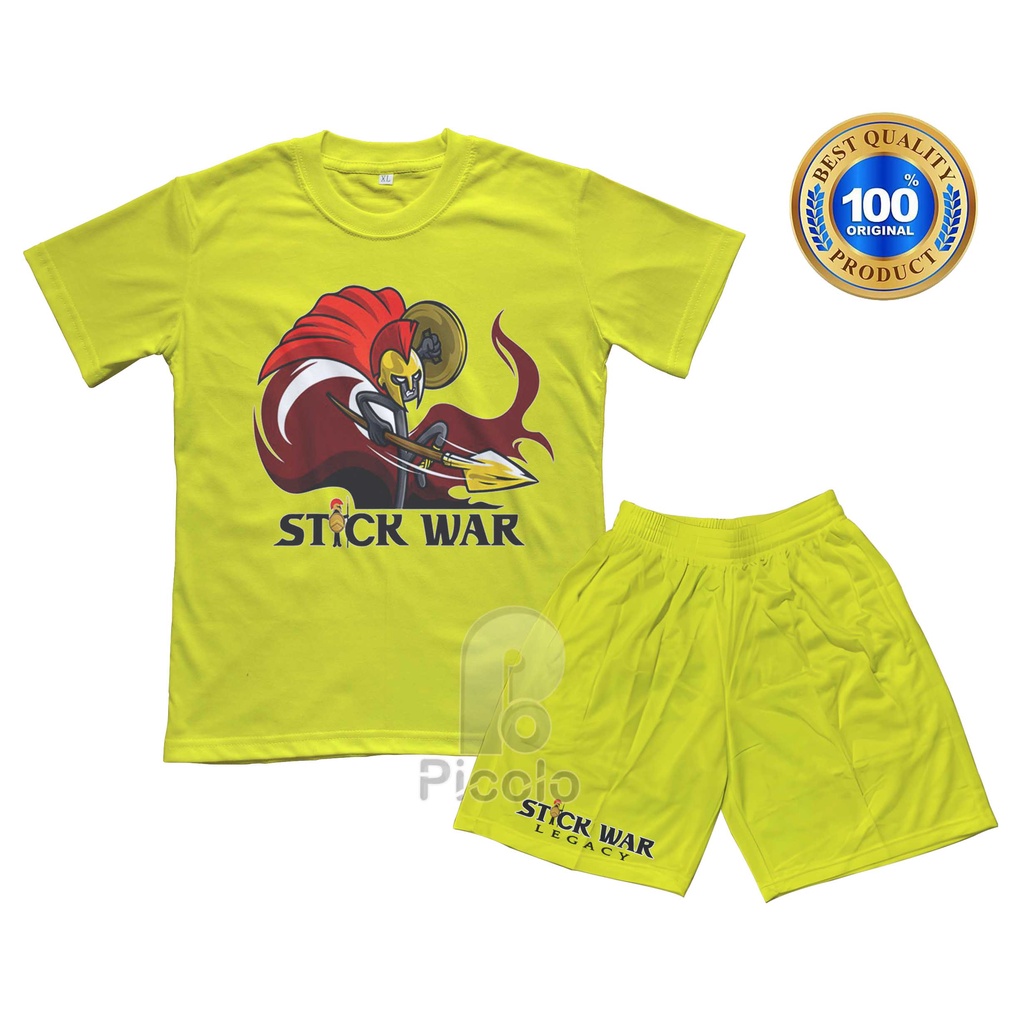 (FREE NAMA) BAJU KAOS SETELAN ANAK MOTIF GAME STICK WAR LEGACY UNISEX