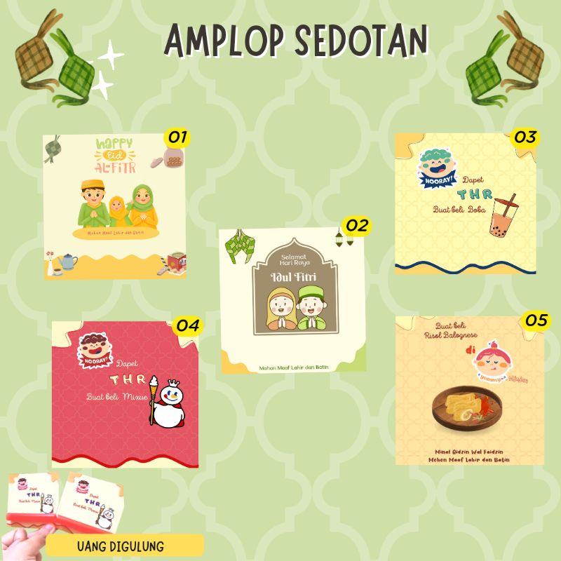 

‼️VIRAL 2023 ‼️AMPLOP SEDOTAN ISI 6 PCS | AMPLOP LEBARAN UANH DIGULUNG