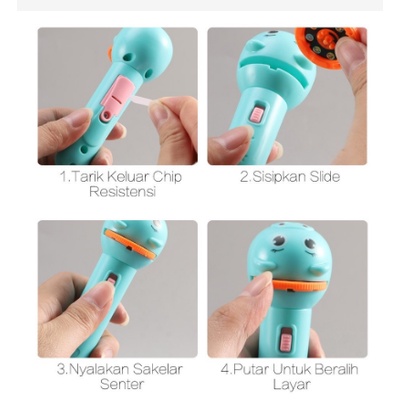 M1061 Mainan Senter Proyektor Karakter / Fun Flashlight / Mainan Edukasi Anak / Mainan Senter Anak