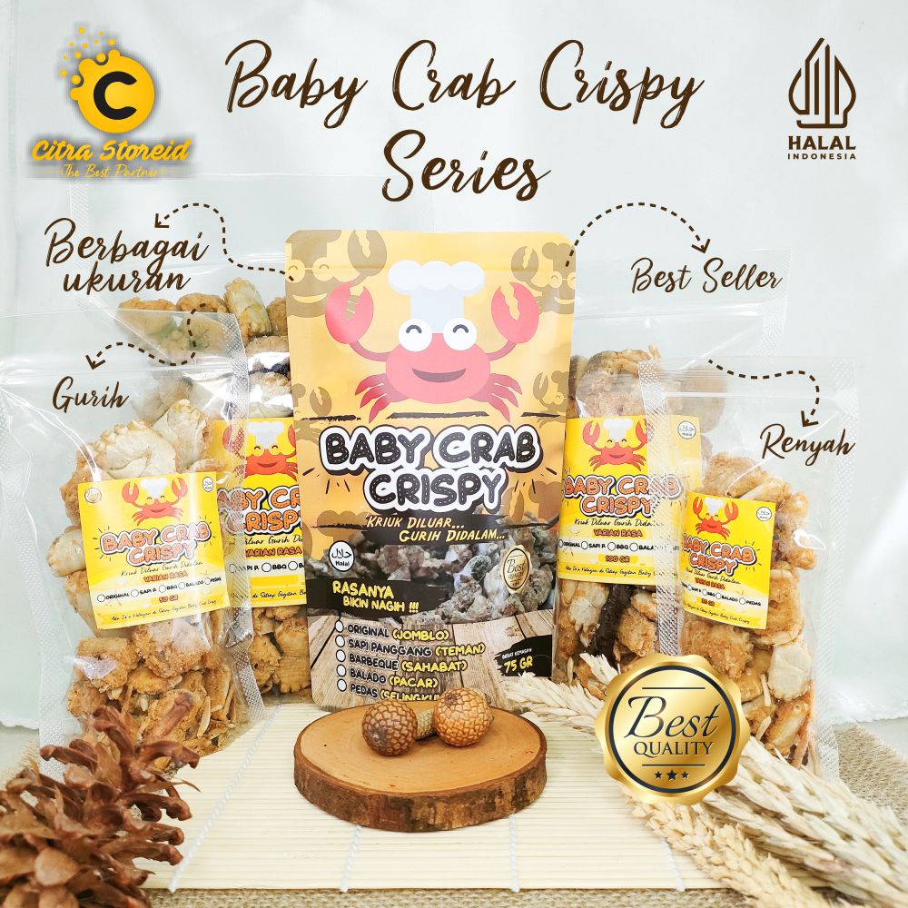 

CEMILAN HOMEMADE BABY CRAB CRISPY SERIES MURAH KEKINIAN VIRAL TERLARIS ENAK SEHAT MAKANAN RINGAN HALAL TANPA MINYAK TANPA CAPIT