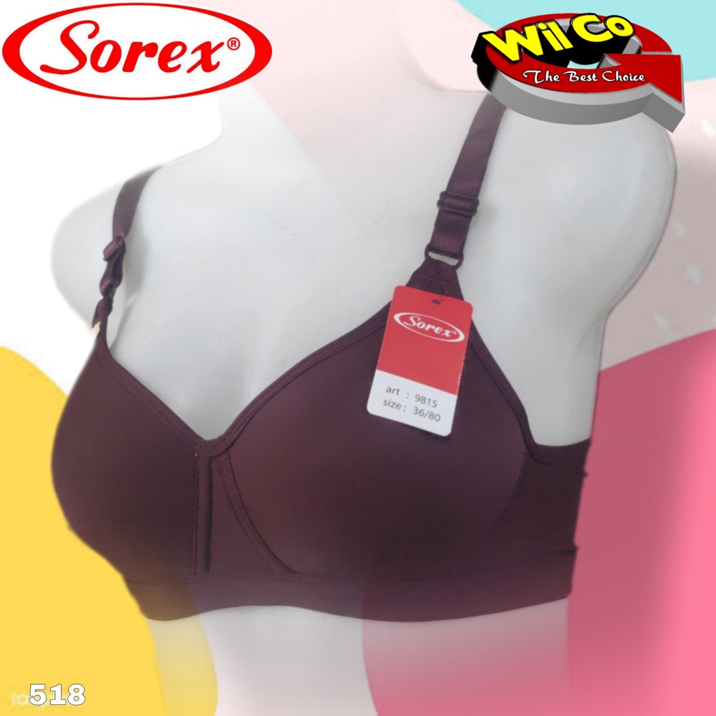 K518 - BRA WANITA SOREX SILKY SOFT BUSA TIPIS TANPA KAWAT KAIT 3 CUP B SIZE 34 - 40