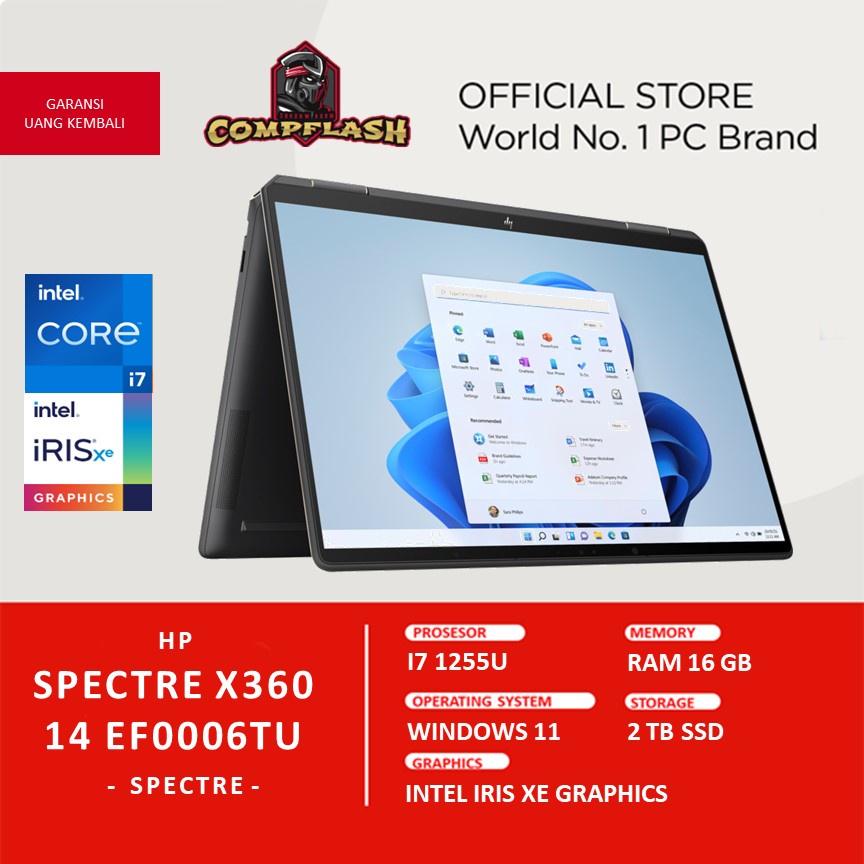 LAPTOP HP SPECTRE X360 14 EF0006TU OLED TOUCH I7 1255U RAM 16GB 2TBSSD IRISXE BLIT PEN