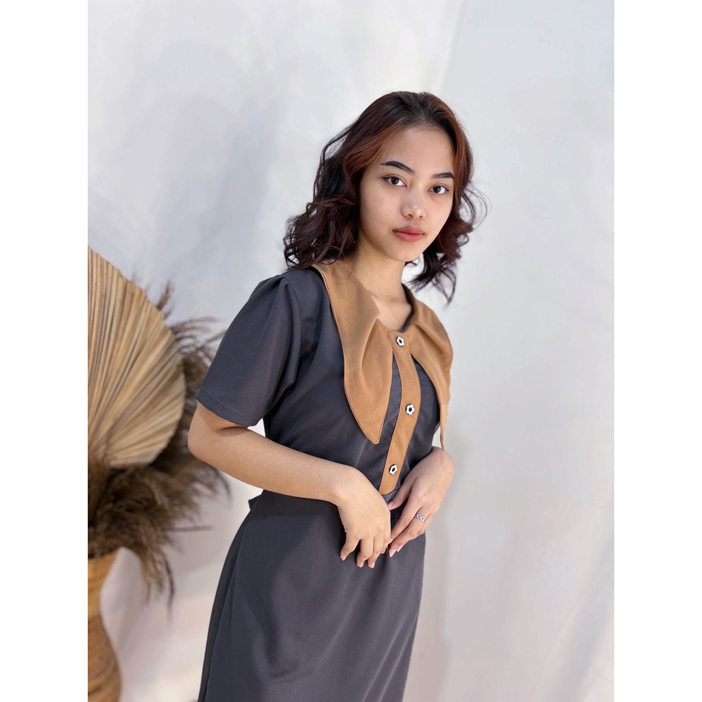 HS - RAINNY DRESS / DRESS CASUAL WANITA / MIDI KOREAN STYLE