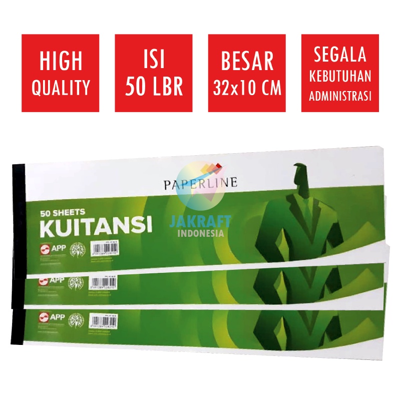 

(50 Lembar) Buku Kwitansi Besar PAPERLINE KT-50-B Kuitansi Jumbo isi 50 Lembar