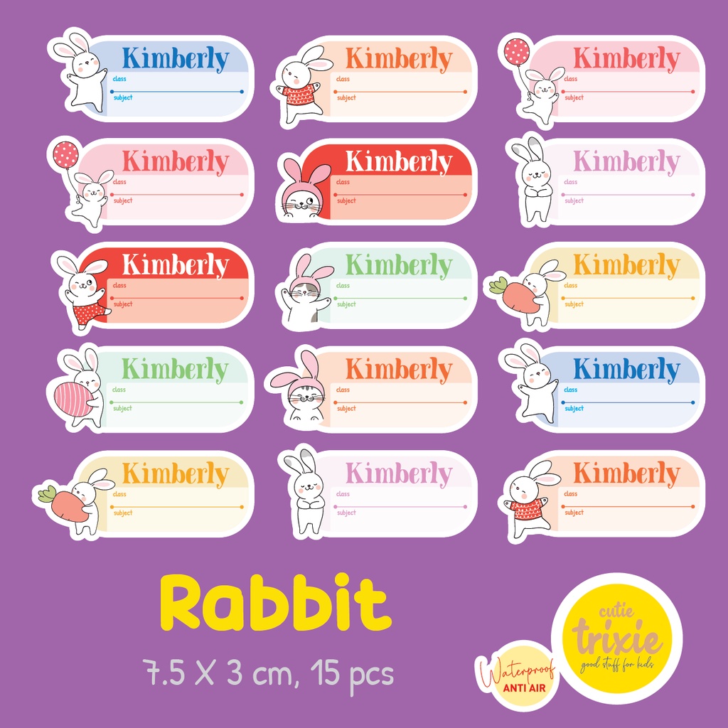 

STICKER LABEL BUKU MATA PELAJARAN / MAPEL ANAK RABBIT