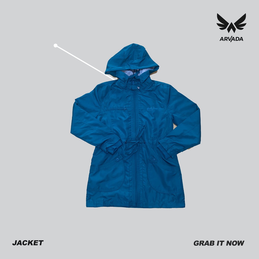 Arvada Parasit Zipper Hoodie Drawstring | Jaket Wanita