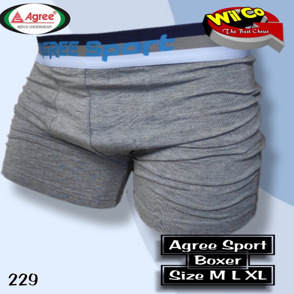 K229D - (DIJUAL PER 1 BOX ISI 2 Pcs) CELANA DALAM BOXER PRIA DEWASA AGREE SIZE M - XL