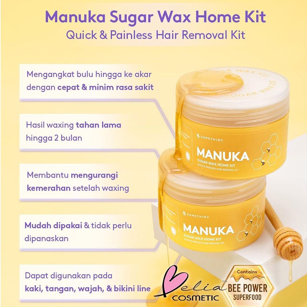 ❤ BELIA ❤ SOMETHINC Manuka Sugar Wax Home Kit (Waxing Natural untuk Tubuh) 200gr | Hair Recuder Cream 30gr | BPOM