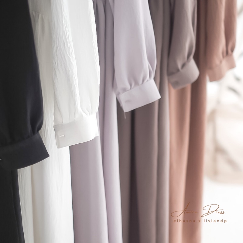 [𝐄𝐥𝐡𝐮𝐬𝐧𝐚] Aleya Dress Wanita Polos Panjang Daily Casual Muslim