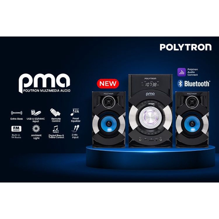 POLYTRON Speaker Aktif Multimedia PMA9527 PMA9527 PMA 9527 FM radio