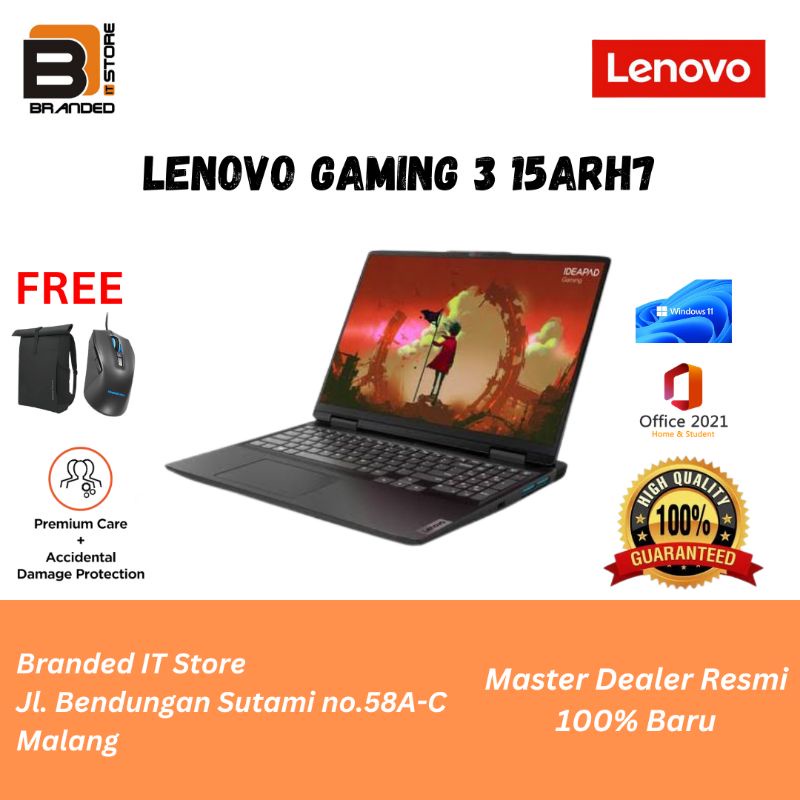 LAPTOP LENOVO IDEAPAD GAMING 3 15ARH7-JKID | R5-7535HS 8/512 RTX4050