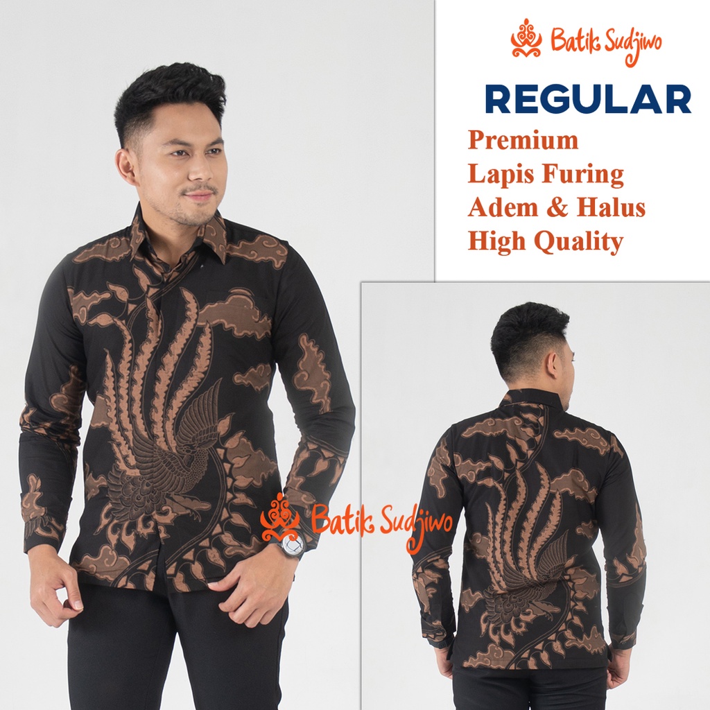 SUDJIWOBATIK 1139 Hem Kemeja Batik Pria Cowok Laki Laki Lengan Panjang Premium Lapis Furing Solo Laweyan Original