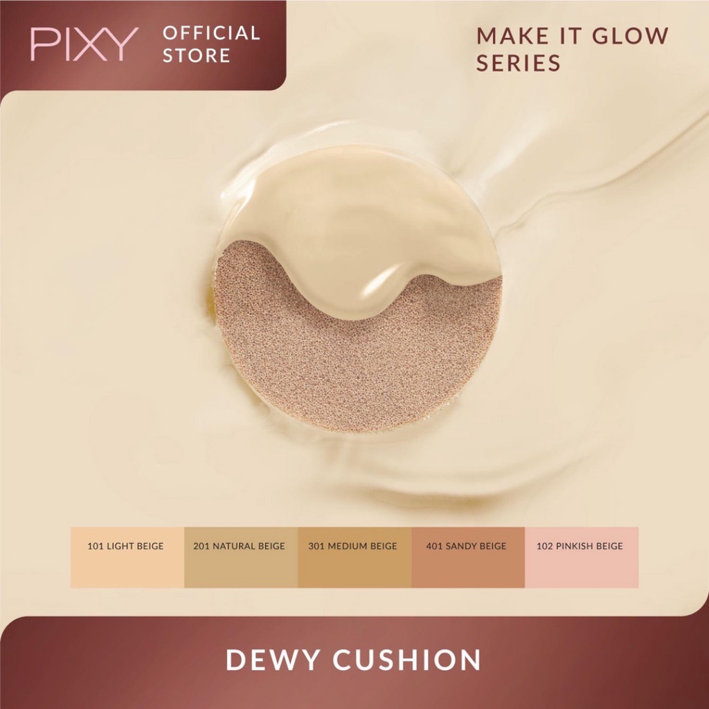 [FREE GIFT ] PIXY Make It Glow Dewy Cushion 101 Light Beige - Refill