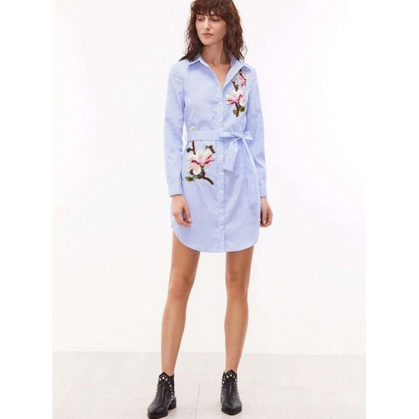 Consennso embroidered Tunic dress with belted