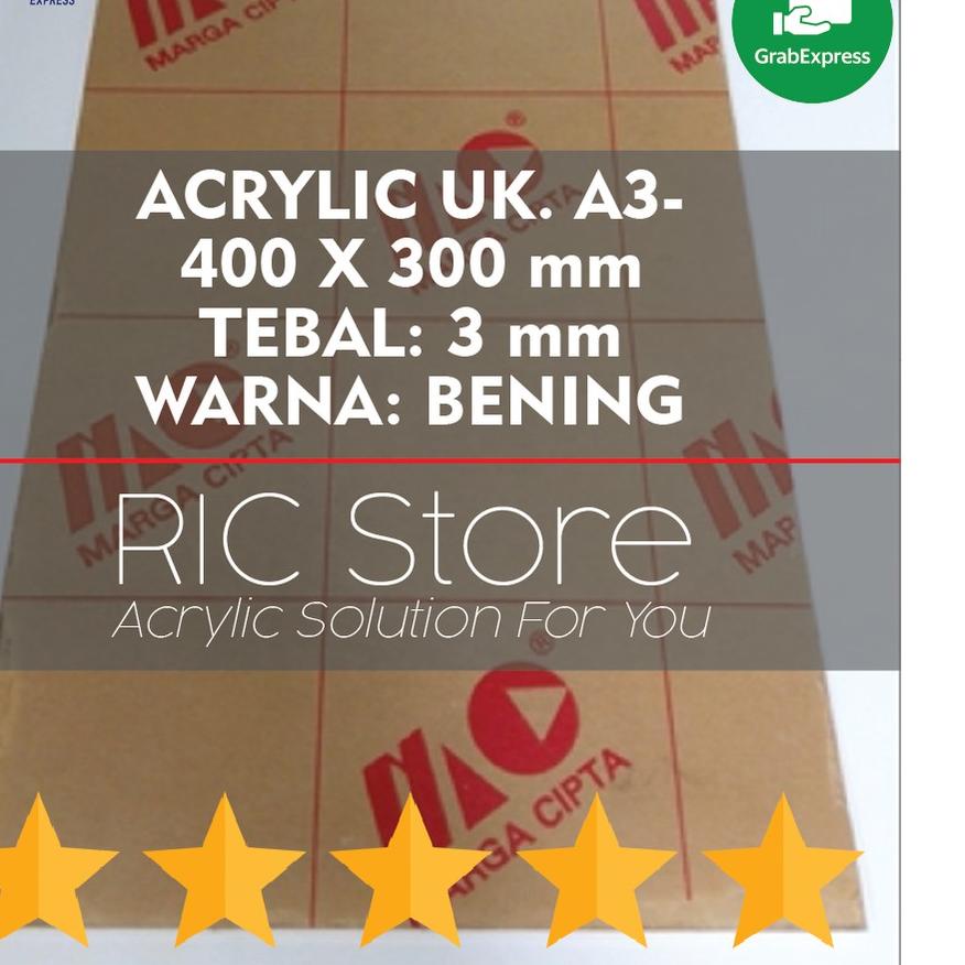 

Diskon⚡️-Acrylic / Akrilik Lembaran Uk. A3 - 40x30 Tebal 3mm (BENING)