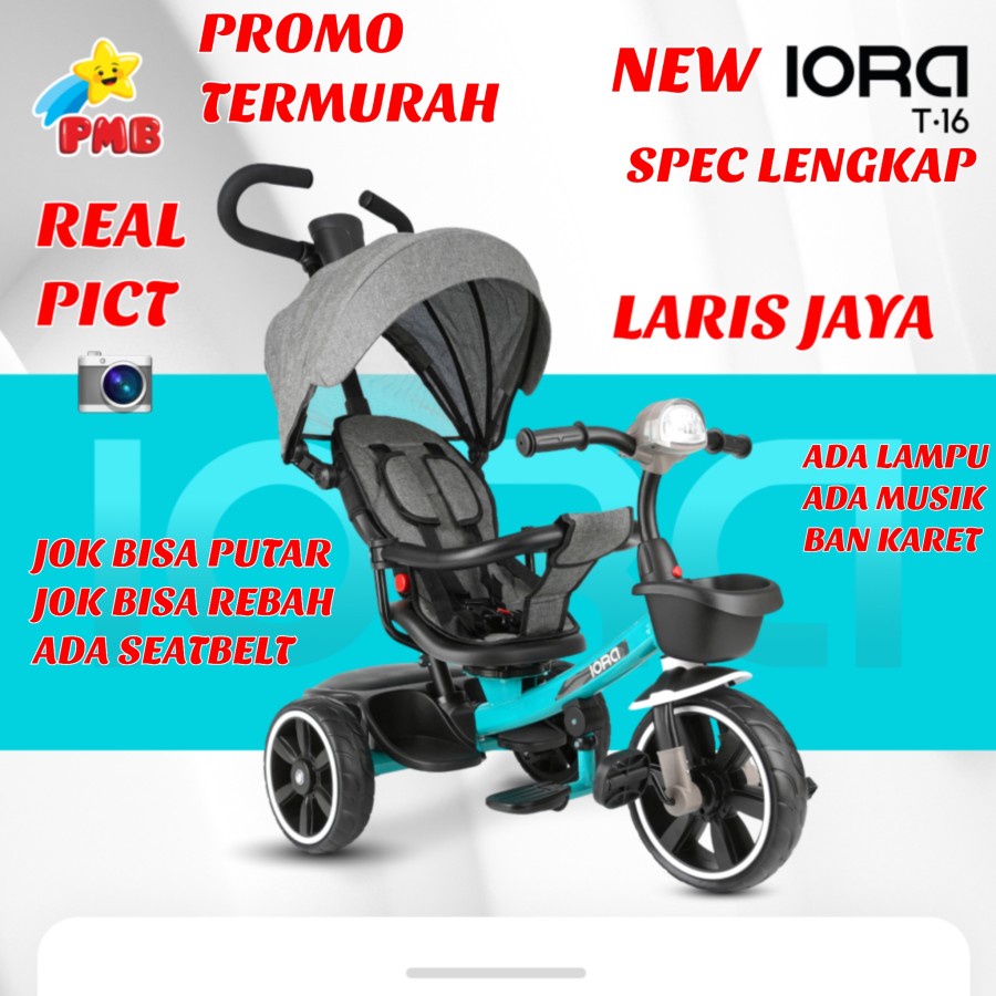 [ BONUS BELL ] SEPEDA RODA TIGA ANAK PMB IORA T16 SEPEDA STROLLER IORA T-16 RODA TIGA SEPEDA ANAK RO
