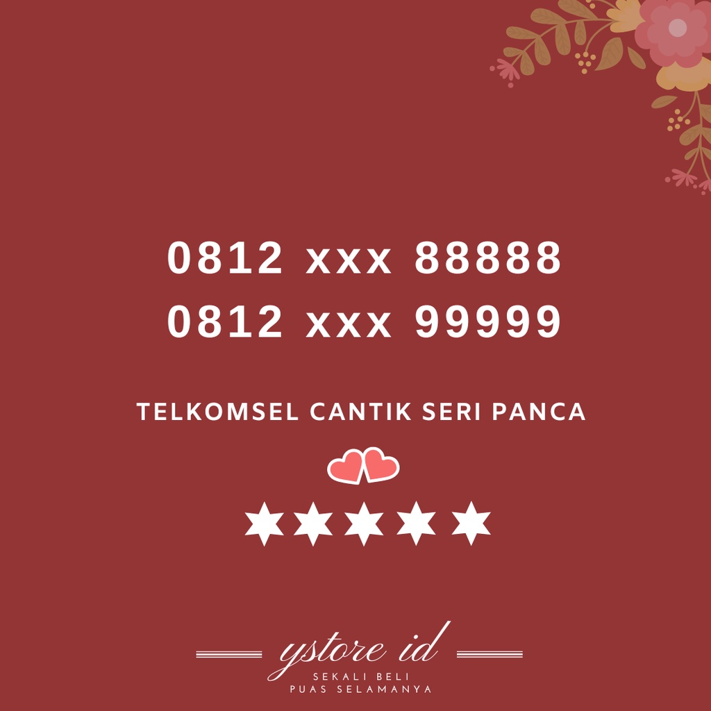 langka | NOMOR CANTIK TELKOMSEL SIMPATI AS LOOP KARTU PERDANA PRABAYAR SERI 99999 999999 9999 88888 