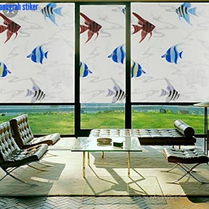 sticker kaca stiker kaca motif ikan hias