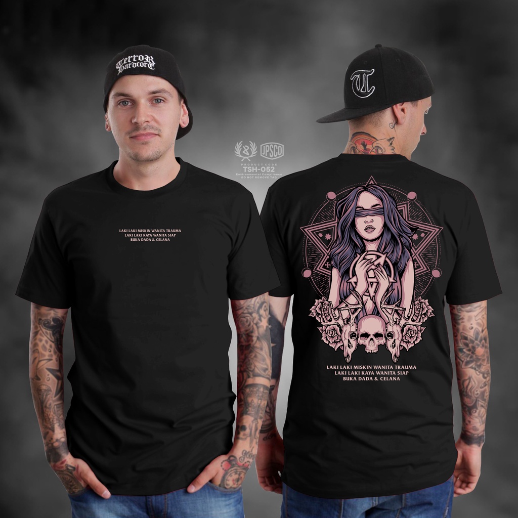 KAOS SATANIC LAKI LAKI MISKIN WANITA AKAN TRAUMA KAOS PAKAIAN PRIA TERBARU