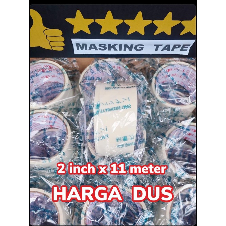 LAKBAN KERTAS 2 inch /44 mm x 11 meter MASKING TAPE  HARGA DUS