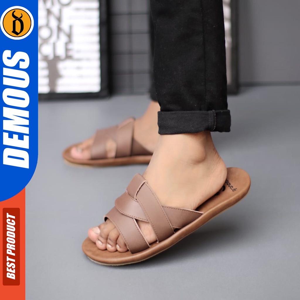 DEMOUS Ifryt - Sandal Kulit Pria Slop Casual