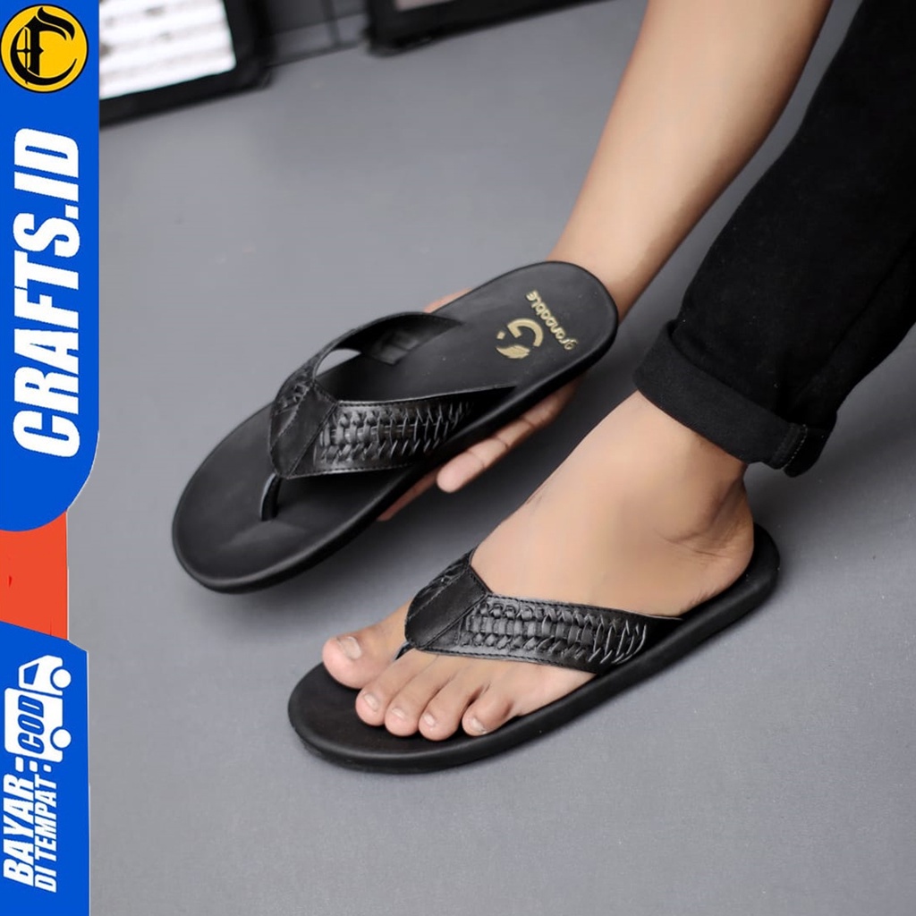 Sandal Kulit Pria Dewasa Sendal Jepit Crafts Bapho