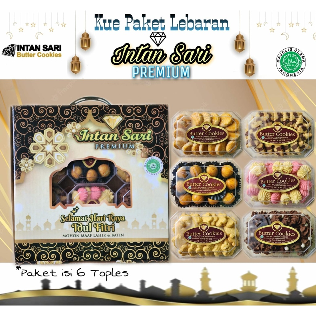 

PAKET KUE KERING LEBARAN INTAN SARI PREMIUM HAMPERS PARCEL IDUL FITRI THR RAMADAN EID MUBARAK