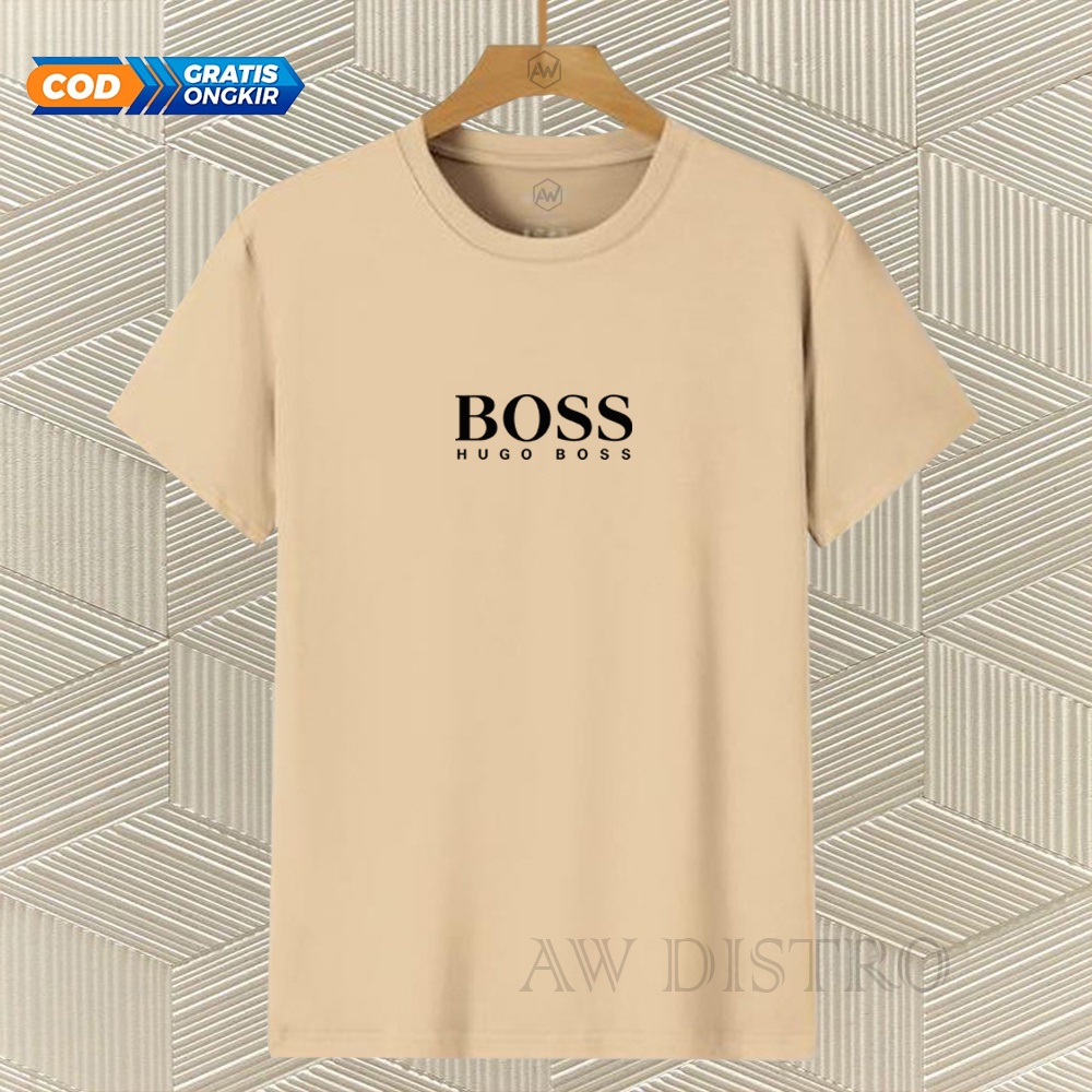 COD Baju Kaos Distro BOSS HB Teks Hitam Premium Quality Lengan Pendek