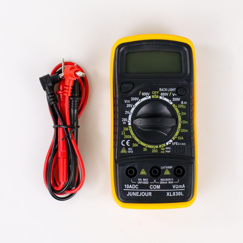 Junejour Mini Digital Multimeter AC/DC Voltage Tester - XL830L - Black