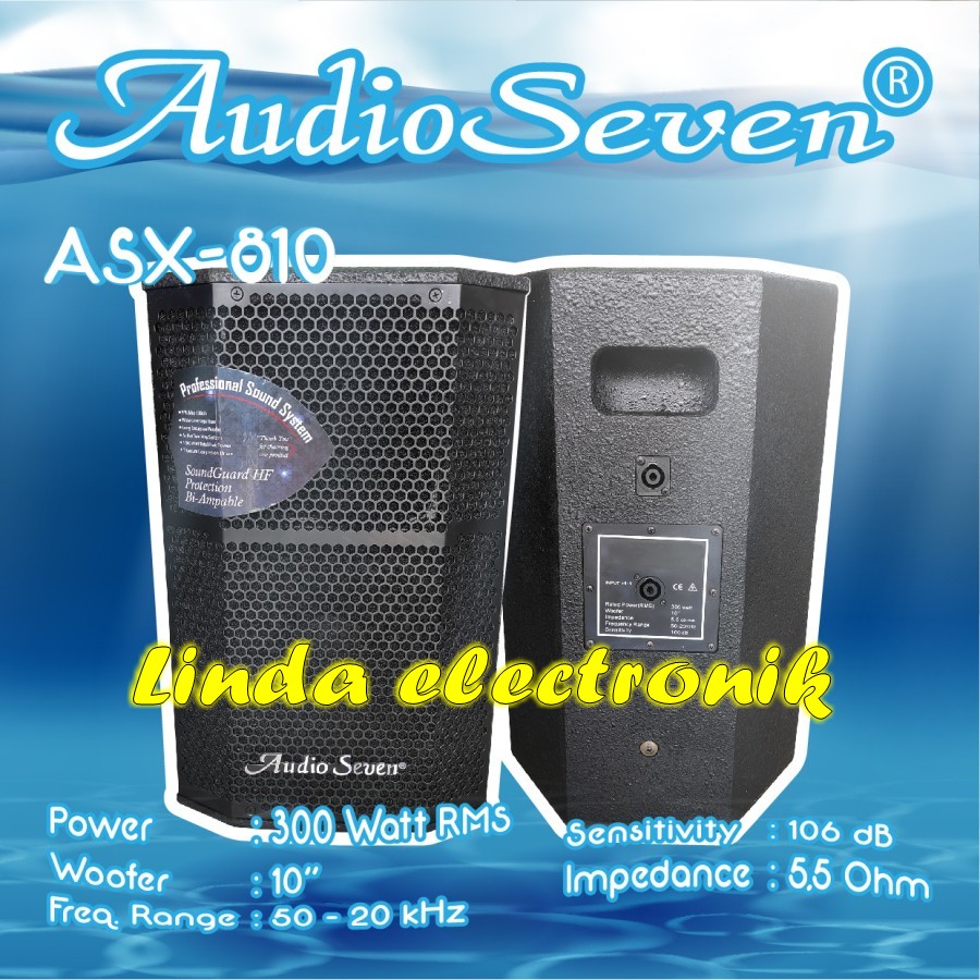 speaker pasif audio seven asx 810 asx810 10 inch 2 buah original