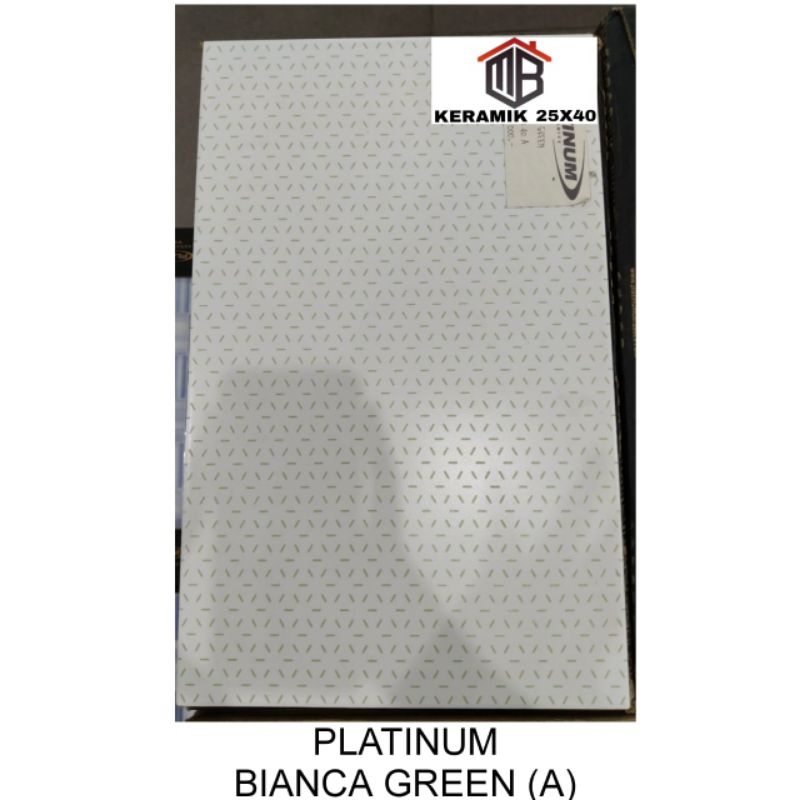 Keramik Dinding Kamar Mandi Platinum Bianca Green 25x40 kw1 PROMO