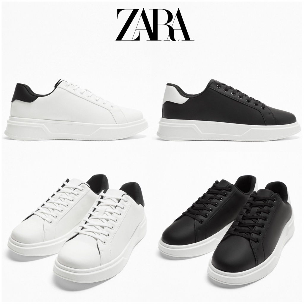Sepatu Pria Zara Chunky Sole Sneakers Original Black White Man Shoes Casual Bamba Monokrom Sneaker Cowok Laki Laki