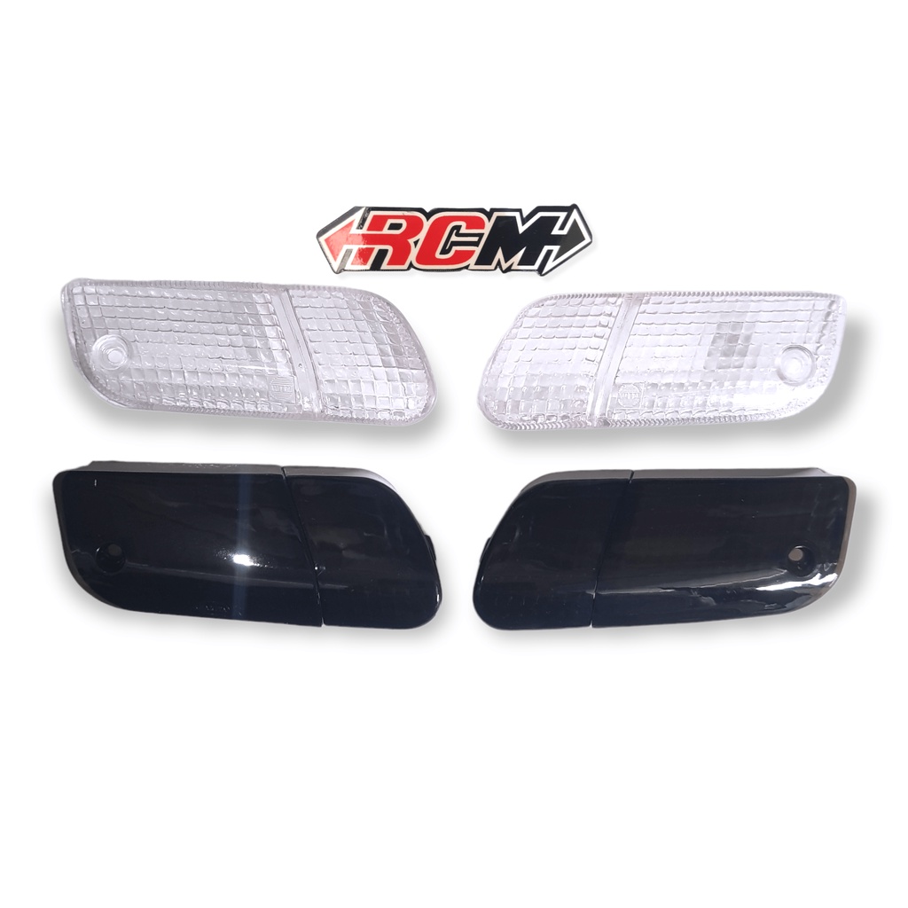 SEPASANG KANAN KIRI MICA MIKA KACA LENSA LAMPU SEN SEIN RETING RETTING RITING DEPAN DPN HONDA GRAND IMPRESSA ASTREA LEGENDA BULUS PUTIH WHITE BENING CLEAR HITAM SMOKE SMOK RIBEN RAYBAN RAYBAND RAYBAND BEST QUALITY BAHAN TEBAL JAMINAN KUALITAS