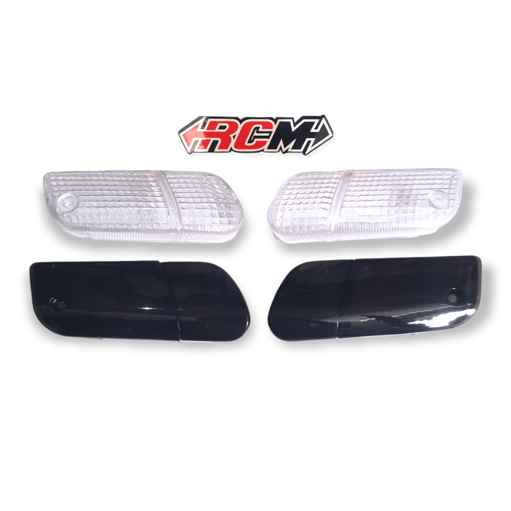 SEPASANG KANAN KIRI MICA MIKA KACA LENSA LAMPU SEN SEIN RETING RETTING RITING DEPAN DPN HONDA GRAND IMPRESSA ASTREA LEGENDA BULUS PUTIH WHITE BENING CLEAR HITAM SMOKE SMOK RIBEN RAYBAN RAYBAND RAYBAND BEST QUALITY BAHAN TEBAL JAMINAN KUALITAS